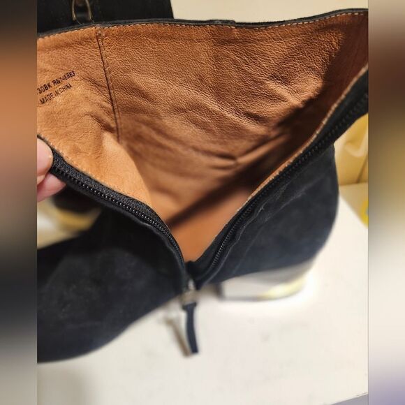 Lola Cruz x Anthropologie Black Suede Metal Heel Ankle Boots Sz.10/40 Ret.$325 - Picture 6 of 8